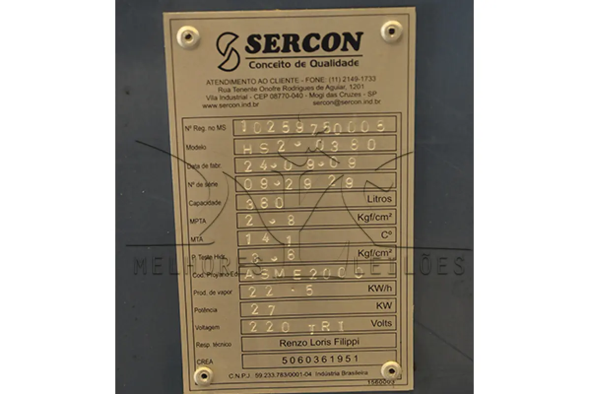 LOTE 008 - AUTOCLAVE SERCON