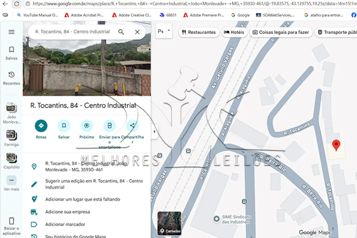 LOTE 001 - Imóvel situado na Rua Tocantins, n.º 84, no Bairro Centro Industrial, na cidade de João Monlevade/MG, com registro perante o Cartório do 1° Ofício da Comarca de João Monlevade/MG, sob a matrícula n.° 8.238, do livro n. 02, sem registro de ônus.