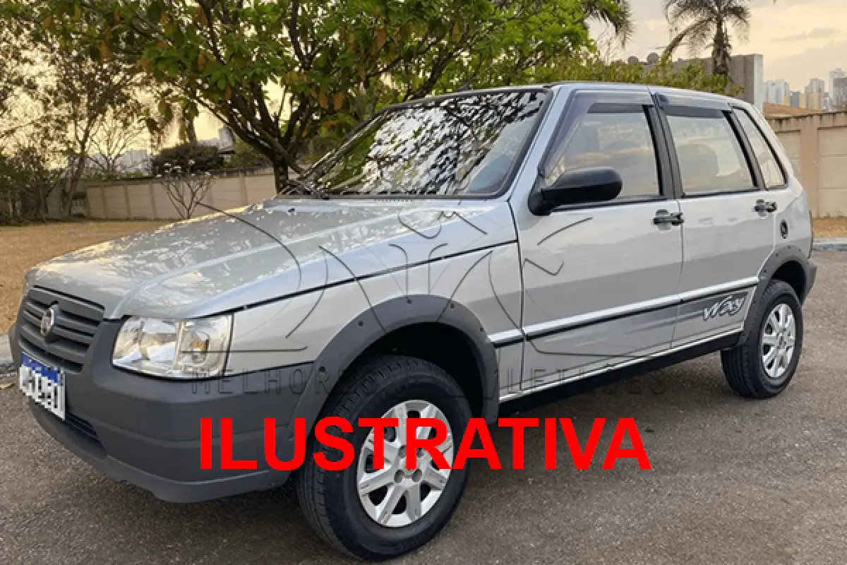 LOTE 001 - Fiat Uno Mille Economy, Cor prata/cinza, 04 (quatro) portas, Ano 2009 - Placa HKP-6361.