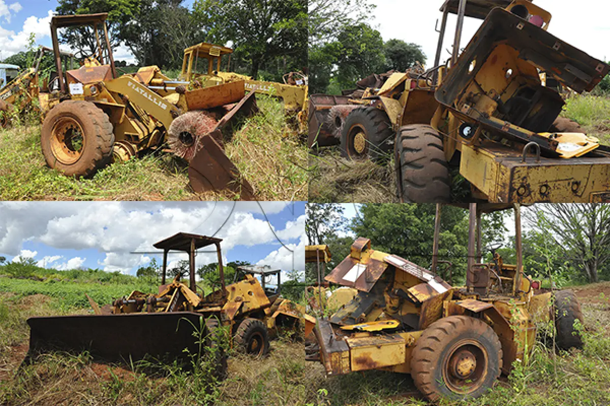 LOTE 053 - SUCATA - MAQUINAS - TRATOR - MONTANDE DE FERRO DERIVADO MATERIAIS E OBRAS  - ESCOLAR  - ETC.