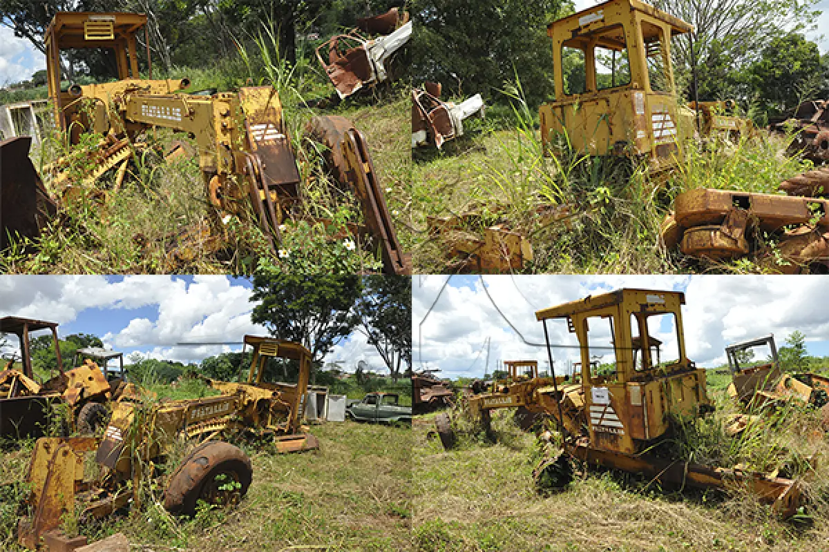 LOTE 053 - SUCATA - MAQUINAS - TRATOR - MONTANDE DE FERRO DERIVADO MATERIAIS E OBRAS  - ESCOLAR  - ETC.